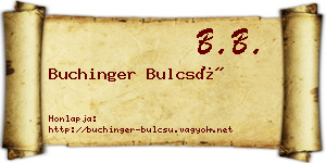 Buchinger Bulcsú névjegykártya