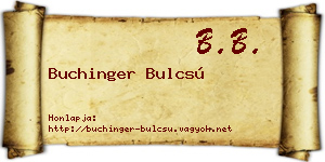 Buchinger Bulcsú névjegykártya
